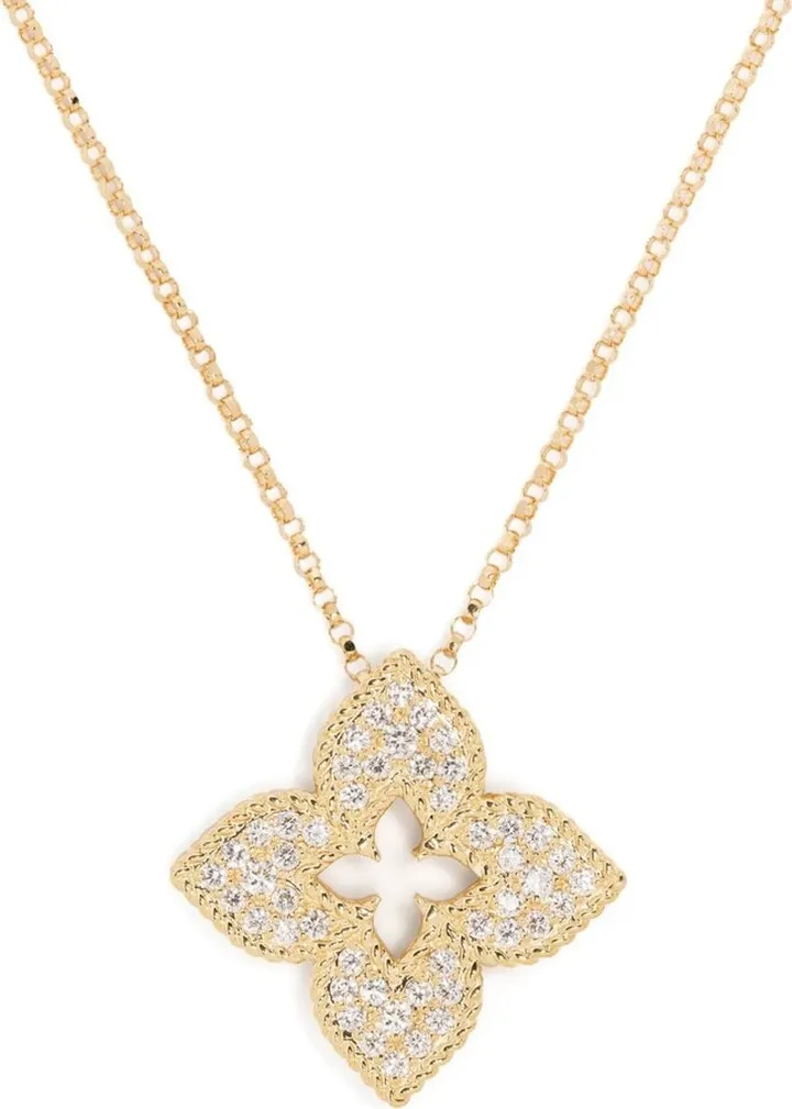 18kt yellow gold Venetian Princess diamond and ruby necklace
