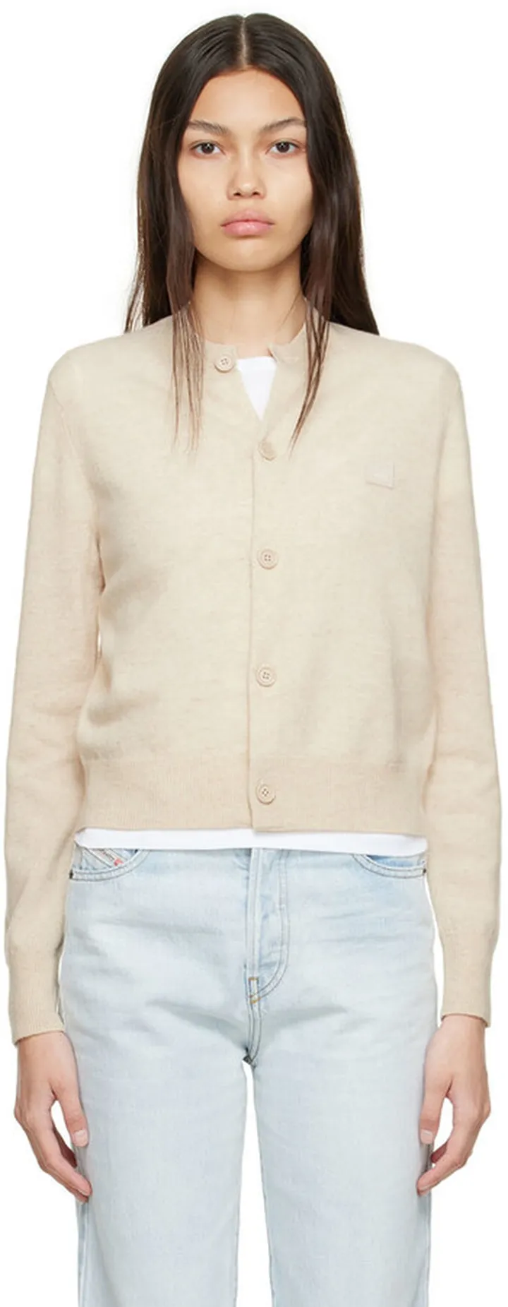 Acne Studios Beige Wool Cardigan