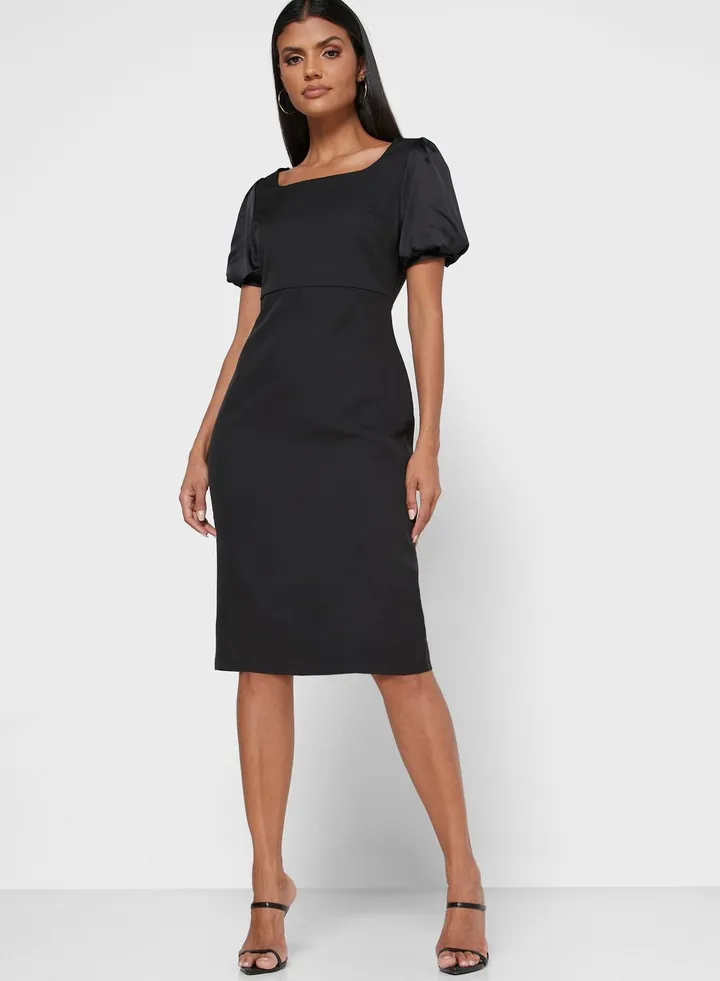 Puff Sleeve Bodycon Dress