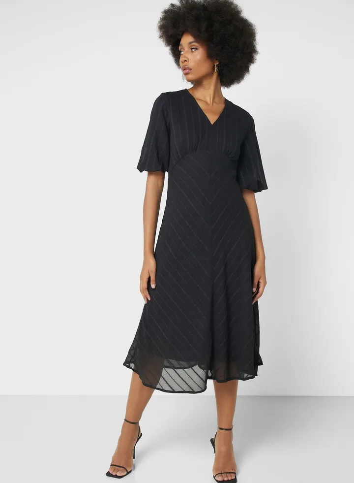 Flouncy Sleeve Shift Dress
