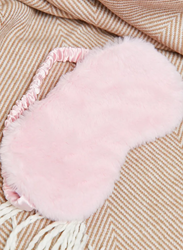 Pink Faux Fur Eye Mask