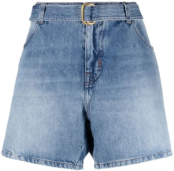 Belted Denim Shorts