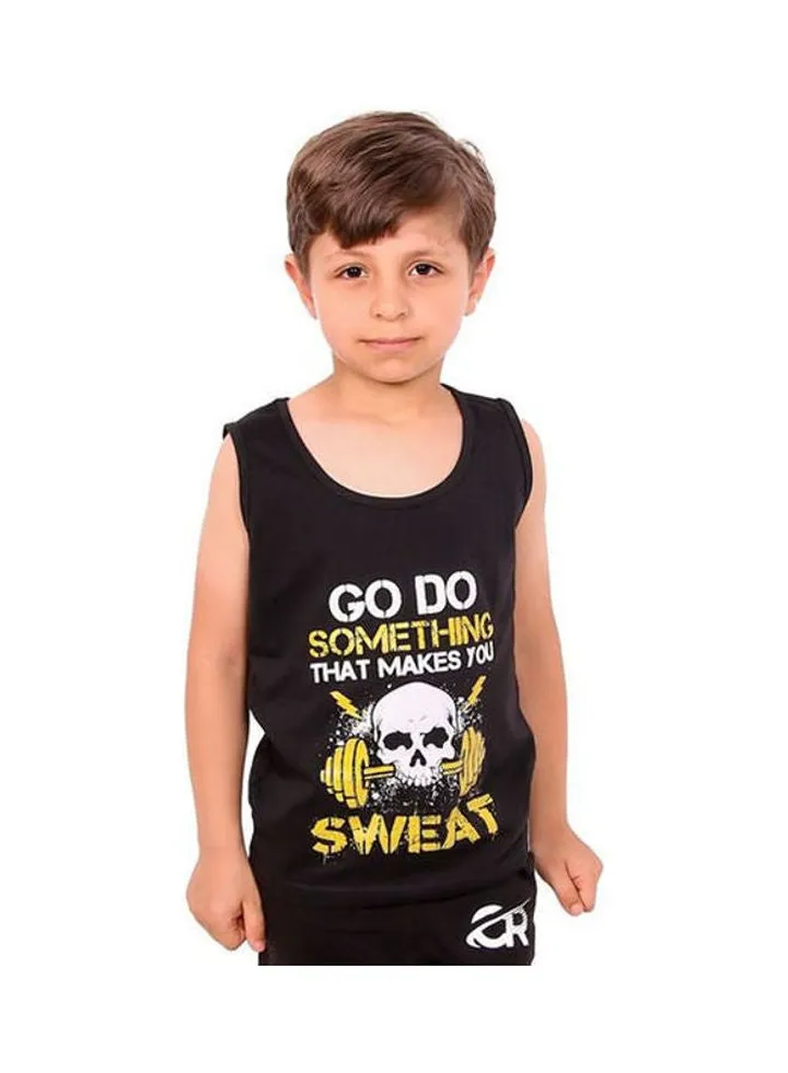 Print Sportive Tank Top Black