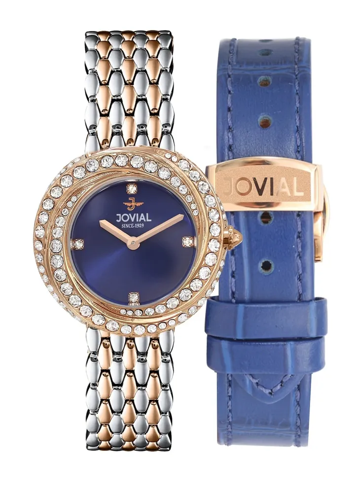 JOVIAL 1662 LAMQ04ZE Women's Fashion Stainless Steel watch, 35mm, Blue