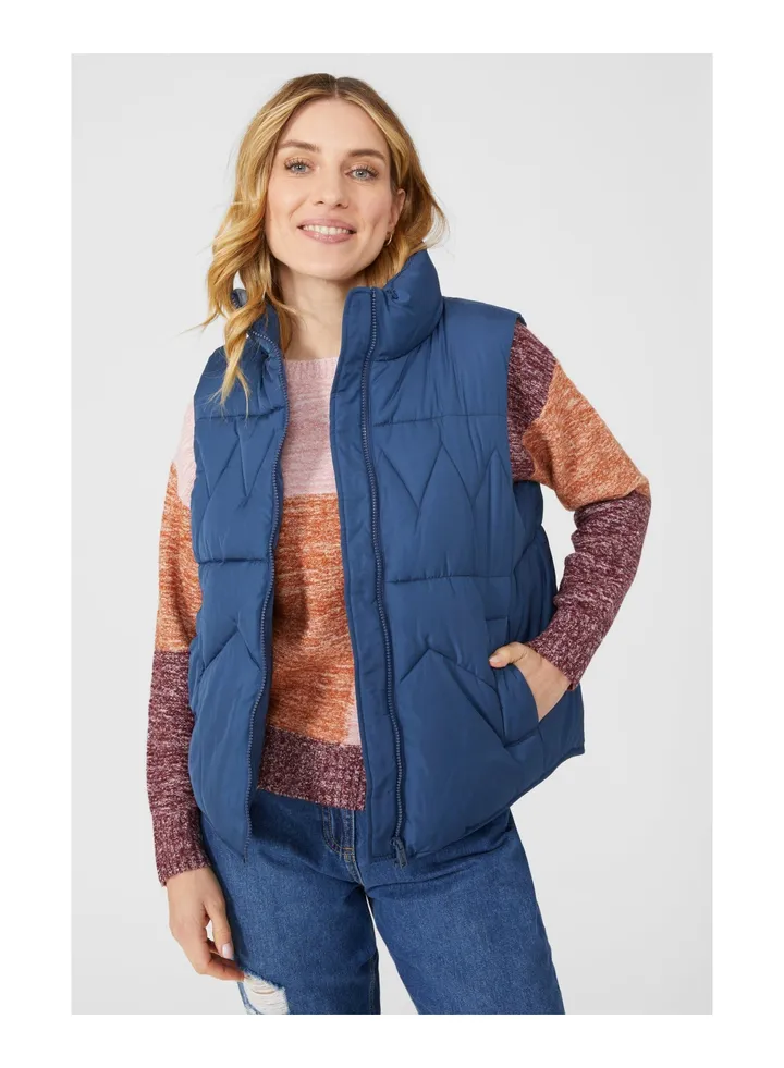 Curved Hem Padded Gilet