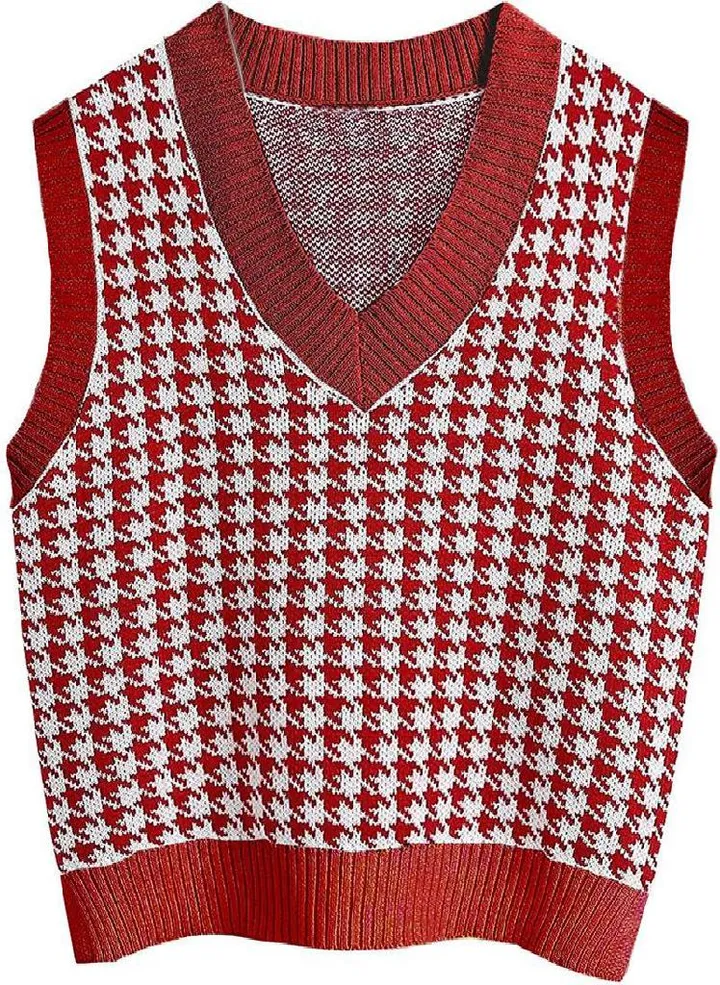 Fashion Autumn and Winter New Women's Knitted Vest V-neck Sleeveless Pullover Sweater
