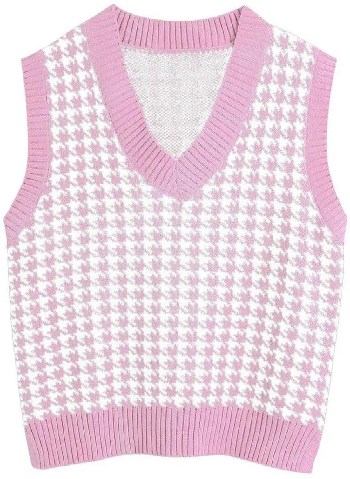 Fashion Autumn and Winter New Women's Knitted Vest V-neck Sleeveless Pullover Sweater