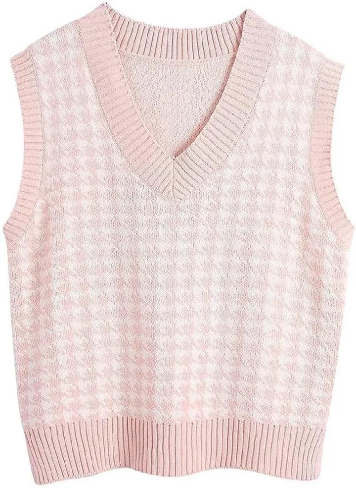 Fashion Autumn and Winter New Women's Knitted Vest V-neck Sleeveless Pullover Sweater