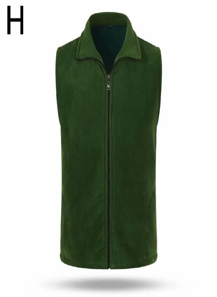 Men Women Outerwear Sleeveless Vest Casual Tops Fleece Jacket Autumn Winter Solid Color