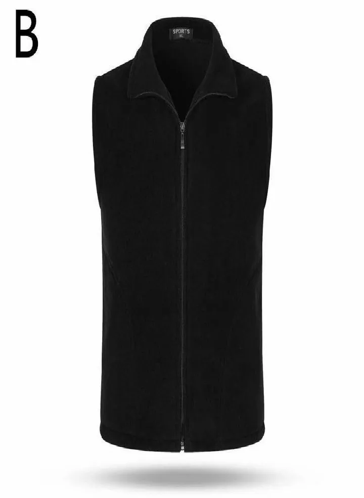 Men Women Outerwear Sleeveless Vest Casual Tops Fleece Jacket Autumn Winter Solid Color