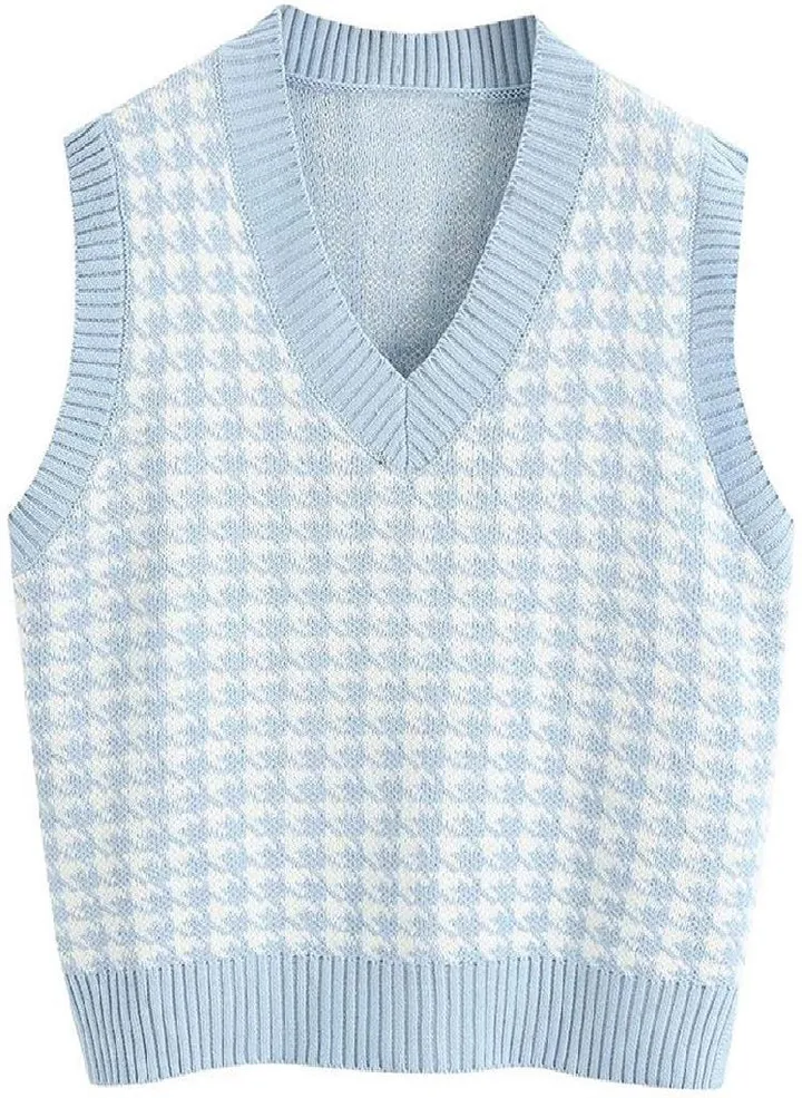Fashion Autumn and Winter New Women's Knitted Vest V-neck Sleeveless Pullover Sweater