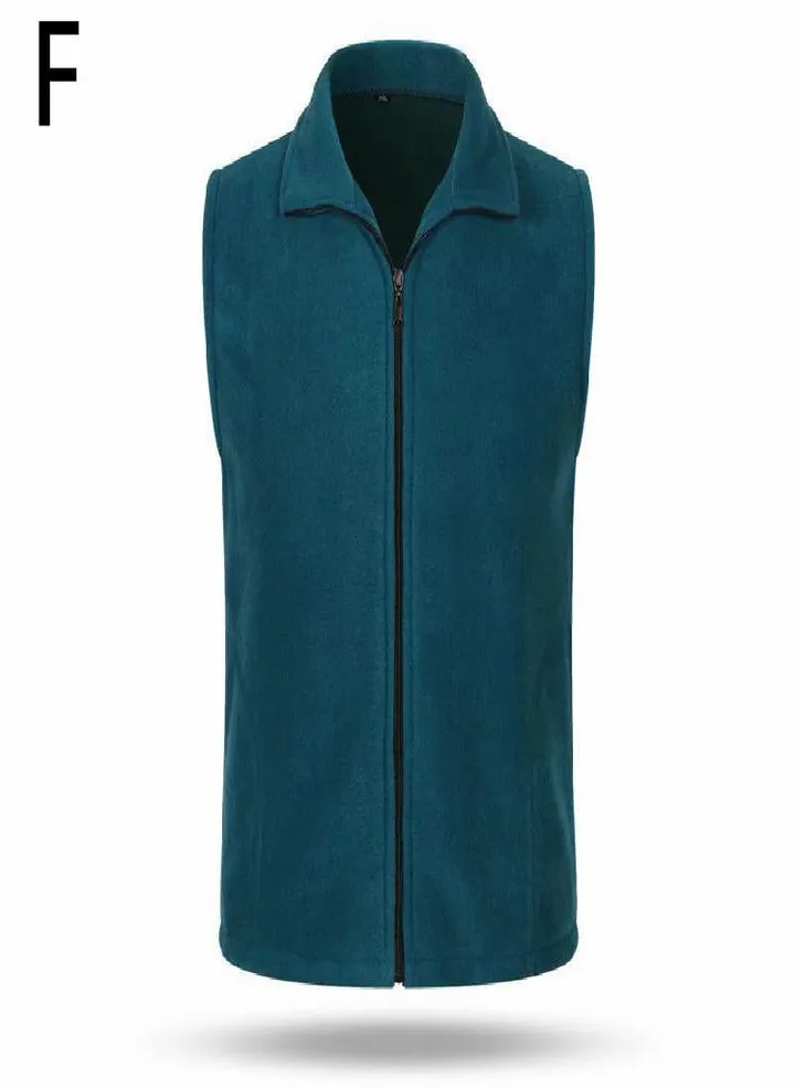 Men Women Outerwear Sleeveless Vest Casual Tops Fleece Jacket Autumn Winter Solid Color