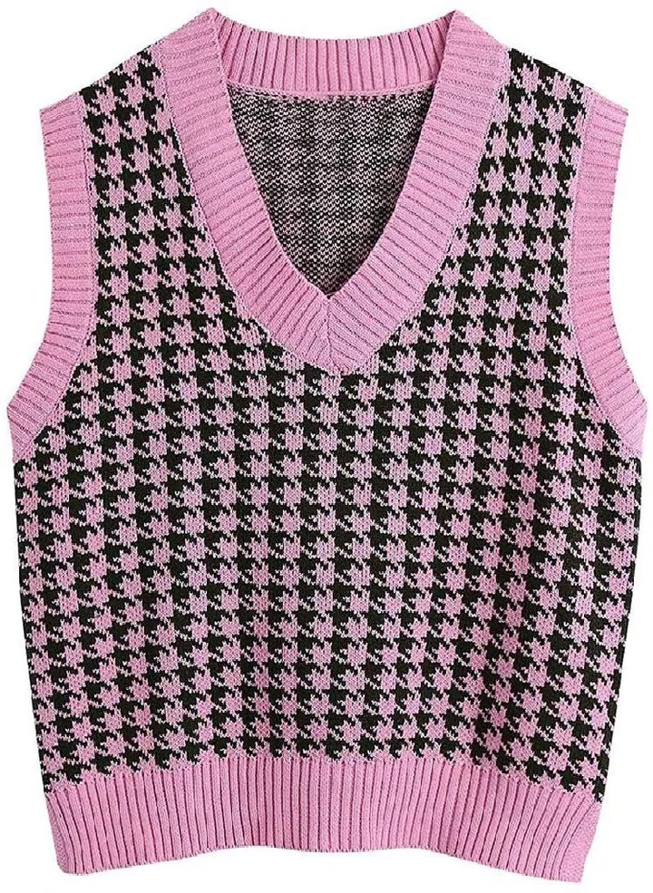 Fashion Autumn and Winter New Women's Knitted Vest V-neck Sleeveless Pullover Sweater