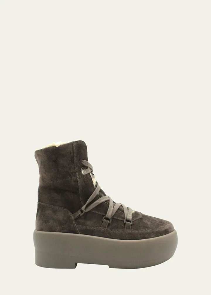 Suede Lace-Up Booties