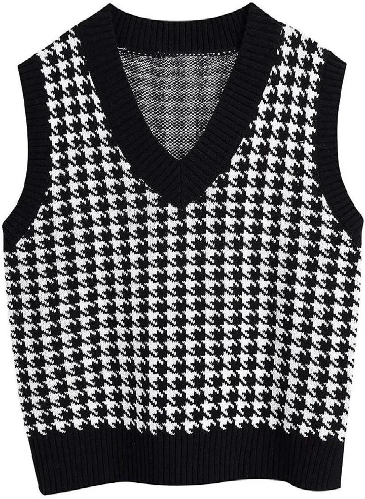 Fashion Autumn and Winter New Women's Knitted Vest V-neck Sleeveless Pullover Sweater