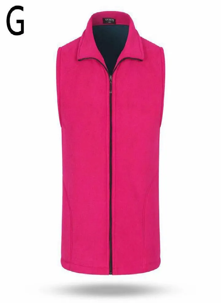 Men Women Outerwear Sleeveless Vest Casual Tops Fleece Jacket Autumn Winter Solid Color