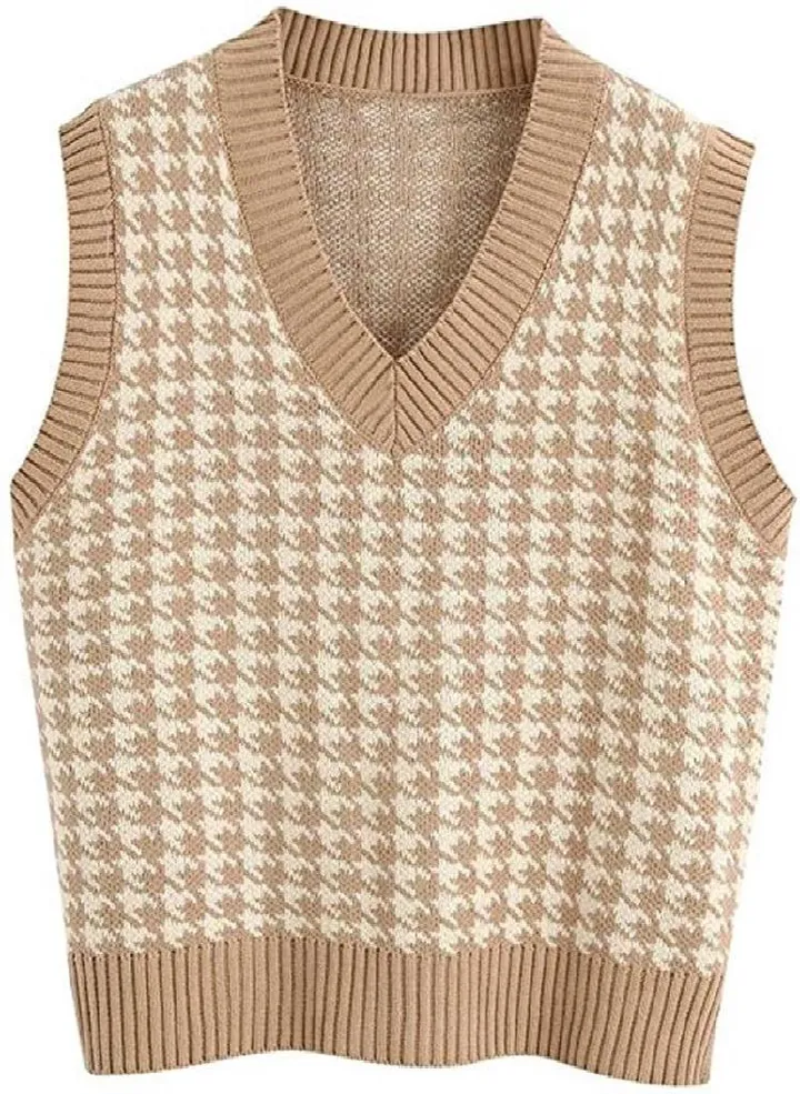 Fashion Autumn and Winter New Women's Knitted Vest V-neck Sleeveless Pullover Sweater