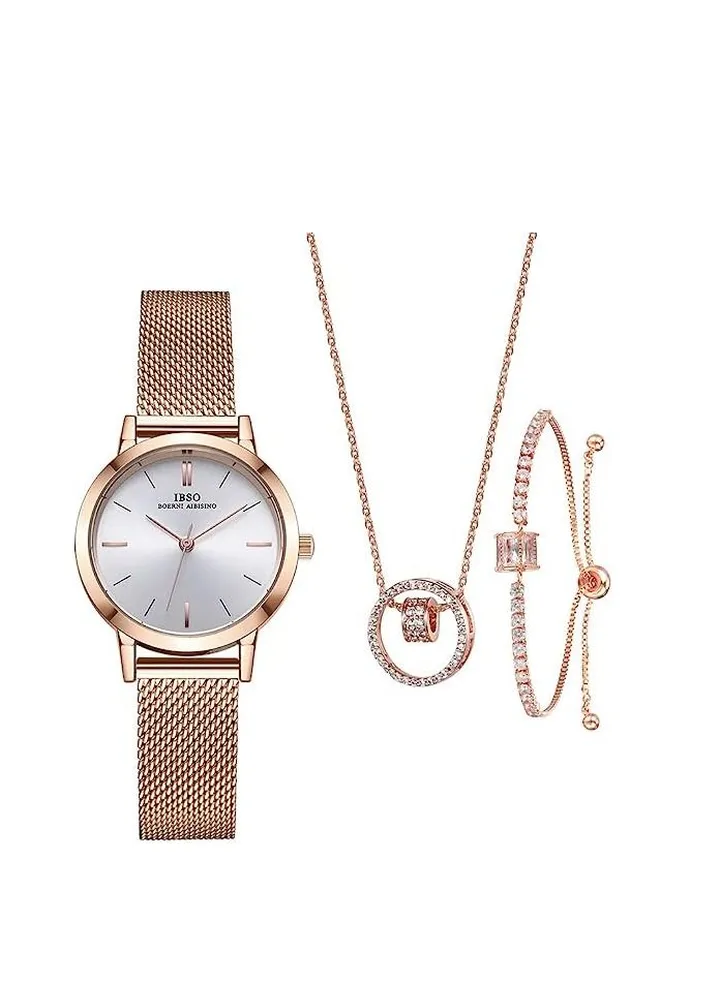 Watches Sets Gifts for Women Mom Wife Quartz Wrist Necklace Bracelet