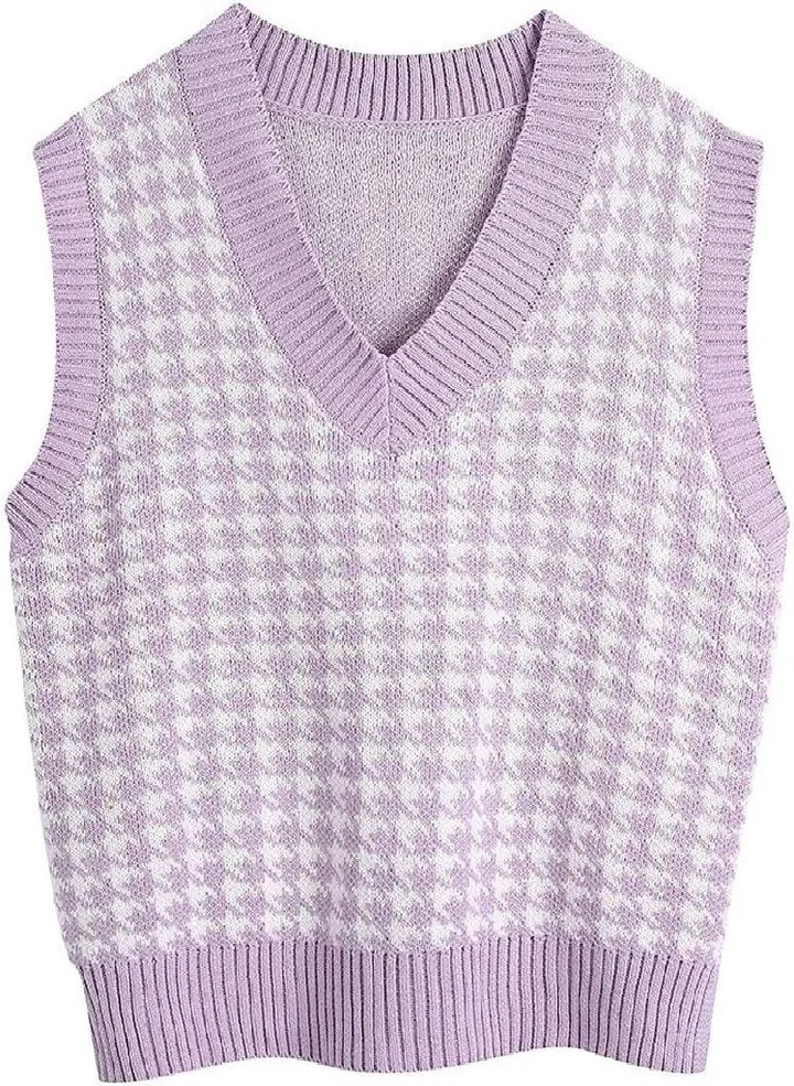 Fashion Autumn and Winter New Women's Knitted Vest V-neck Sleeveless Pullover Sweater