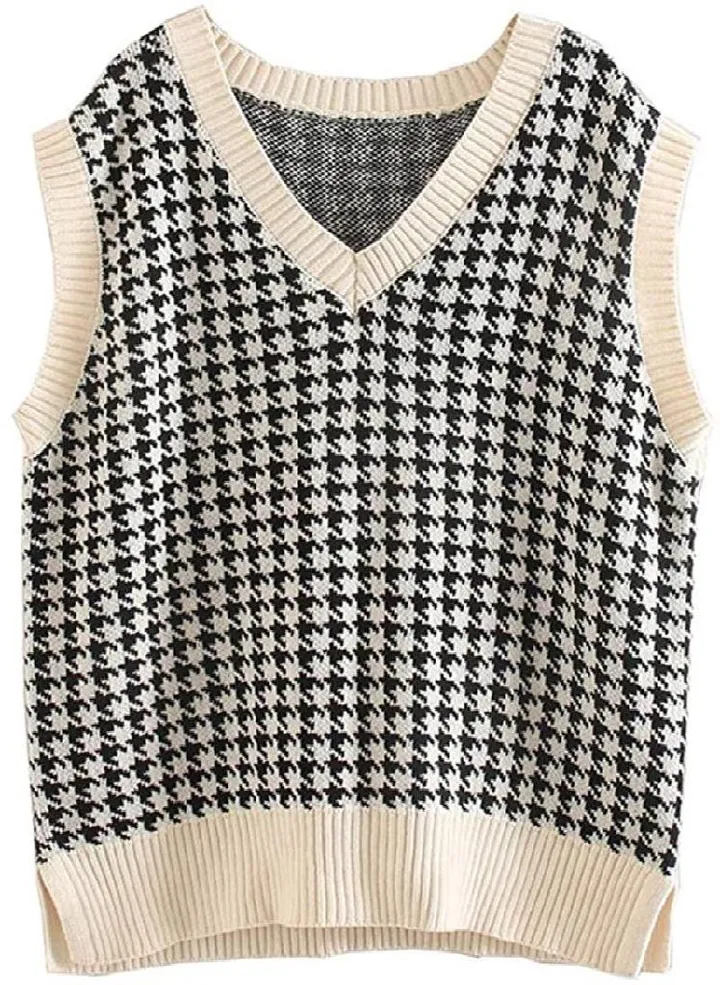 Fashion Autumn and Winter New Women's Knitted Vest V-neck Sleeveless Pullover Sweater