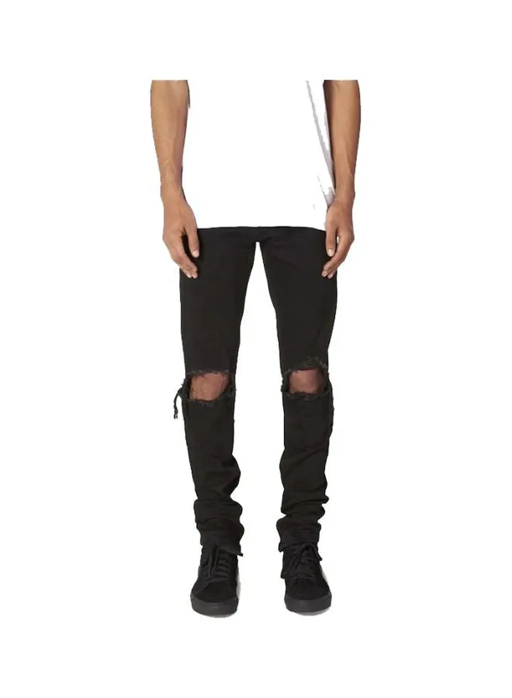 Ripped Slim Fit Jeans Black