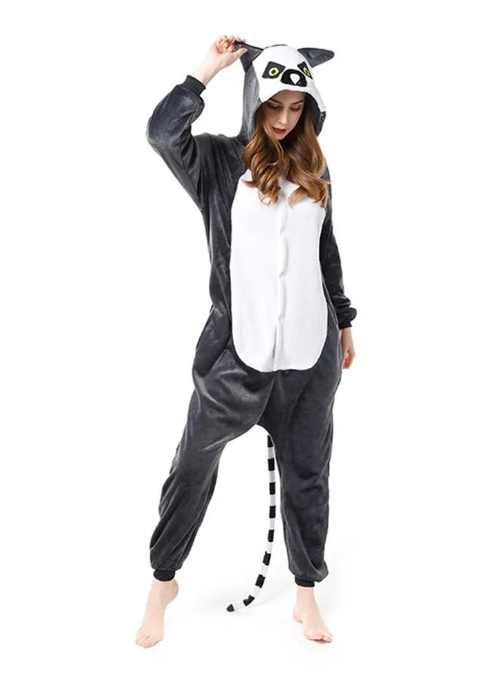 Lemur Designed Onesie Black