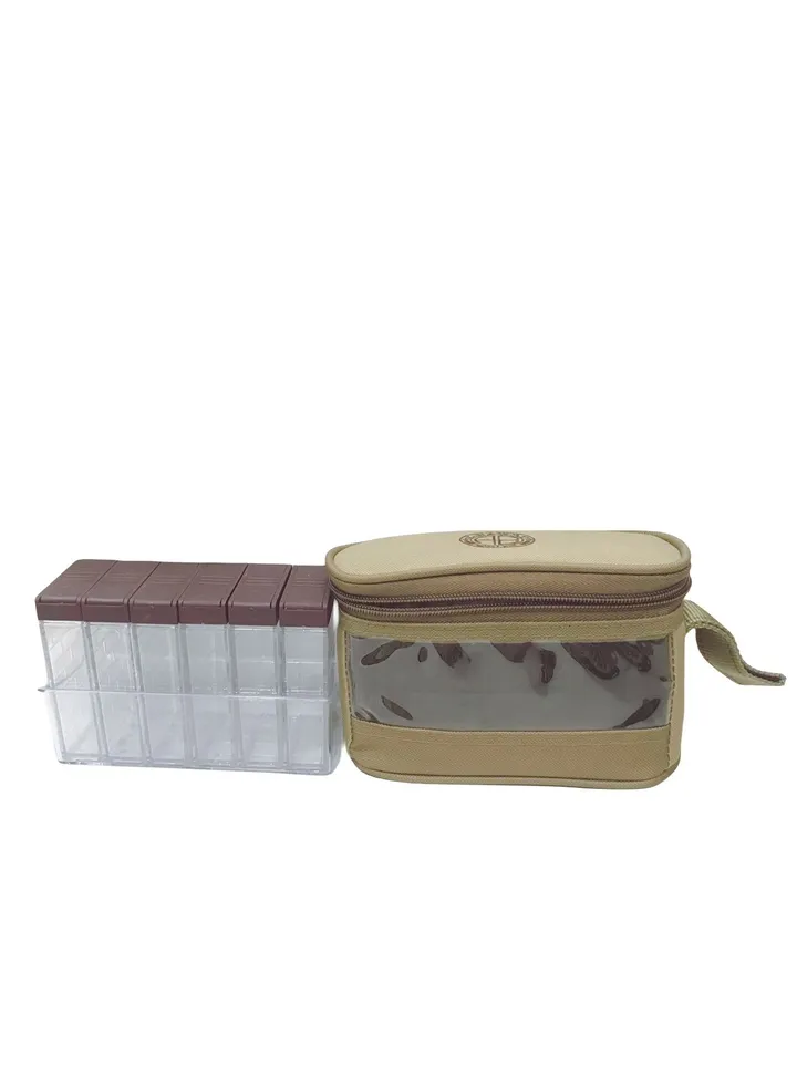 Portable Camping Spice Bag With 6 Bottles