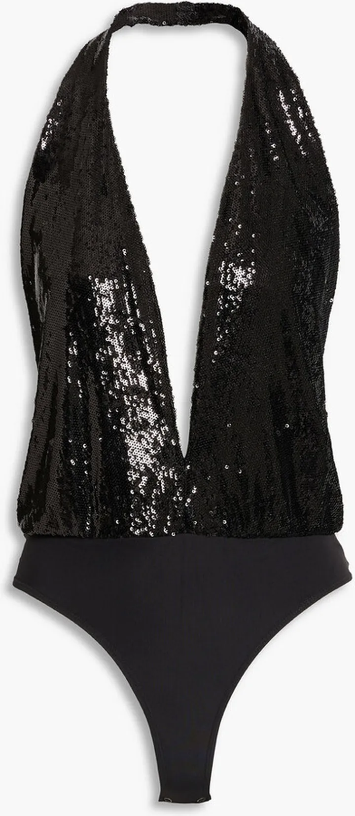Cary sequined mesh halterneck bodysuit