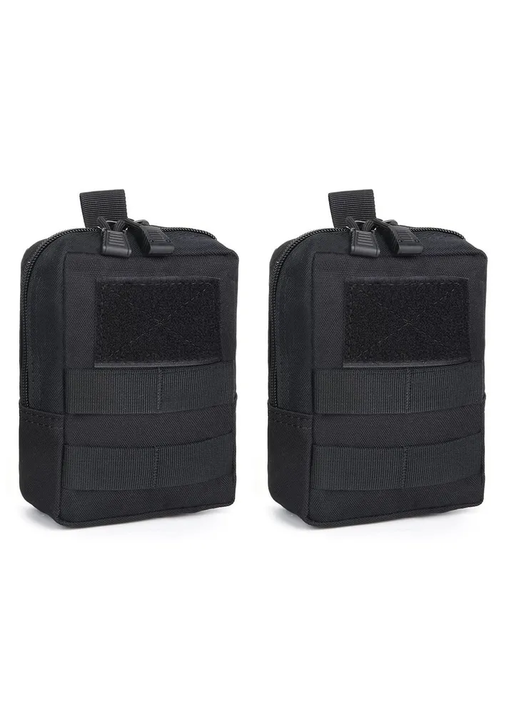 2pcs Tactical Molle Pouch EDC Utility Gadget Outdoor Men Waist Bag with Phone Belt Clip Holder Holster for Hunting Camping Hiking Trekking