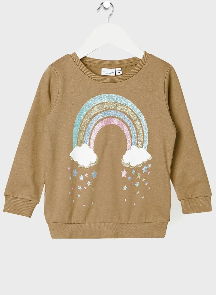Kids Glitter Long Sleeve Sweatshirt