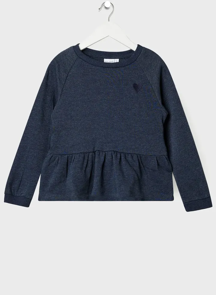 Kids Gathered Hem Sweatshirt