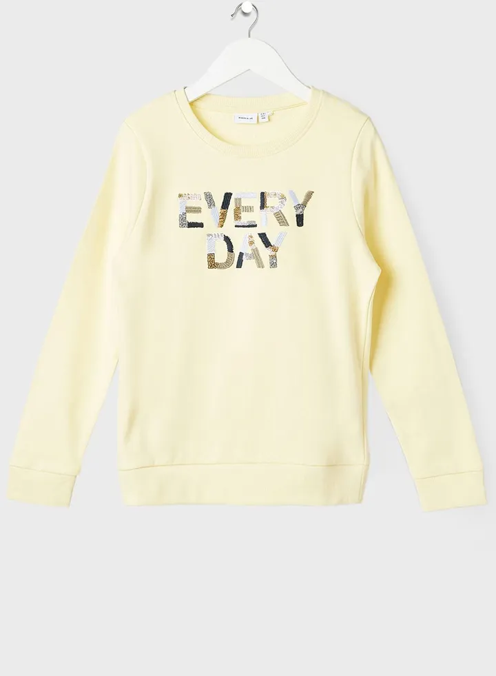 Kids Sequins Detail Sweatshirt