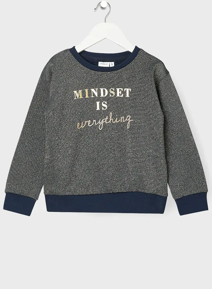 Kids Metallic Long Sleeve Sweatshirt