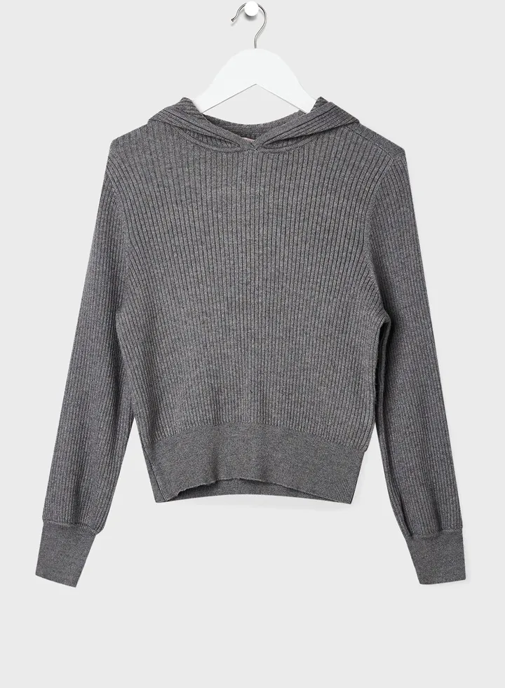Kids Ribbed Hoodie