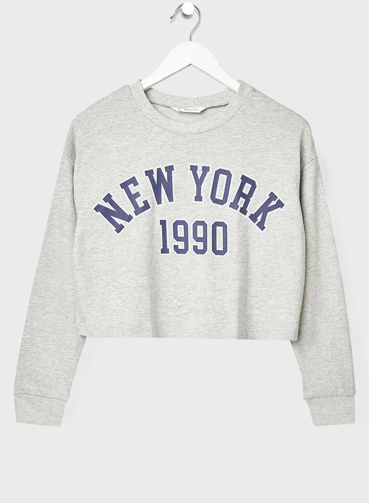Youth Slogan Long Sleeve Sweatshirt
