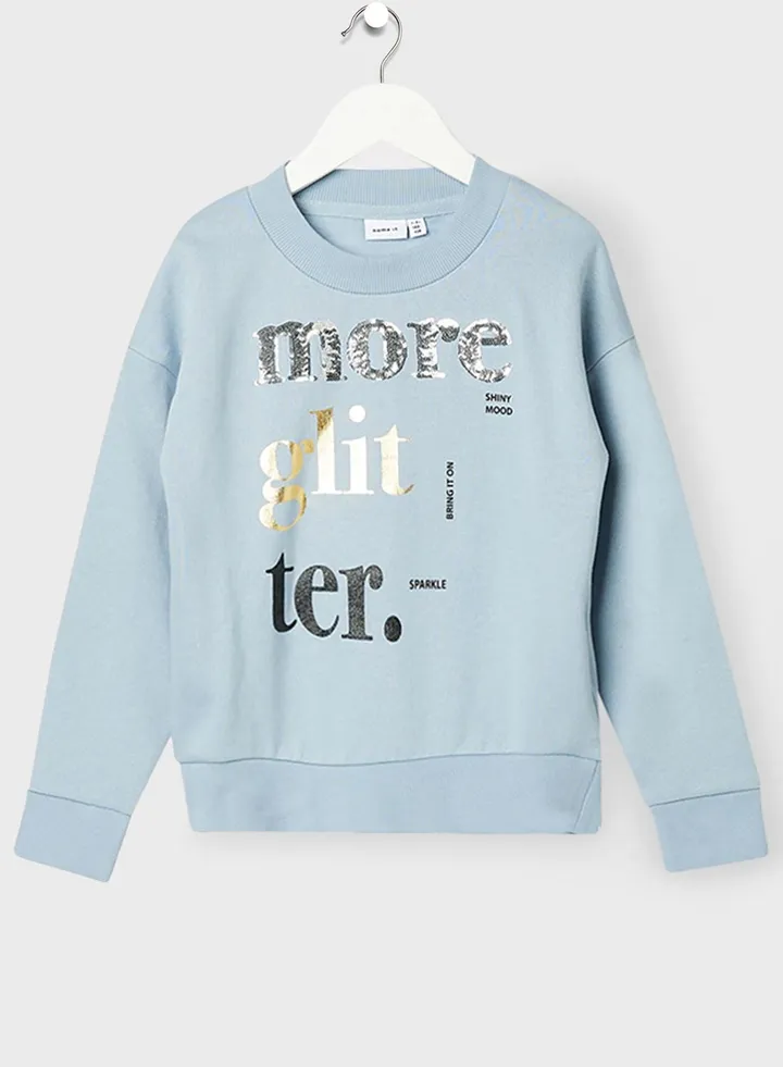 Kids Organic Sequin Sweatshirt