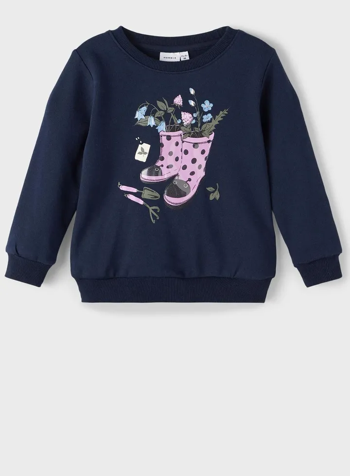 Kids Shoe Vase Print Sweatshirt