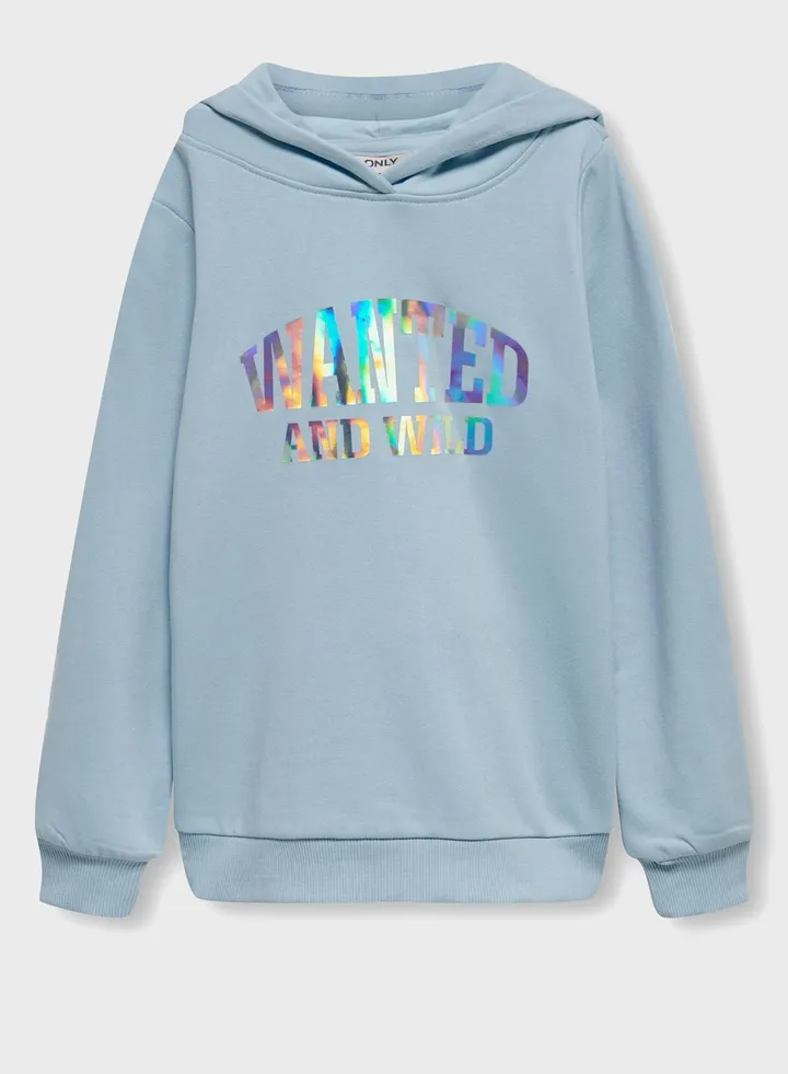 Kids Text Print Hoodie
