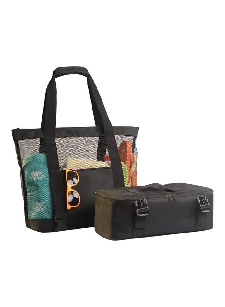 Beach Tote With Insulated Cooler Bag