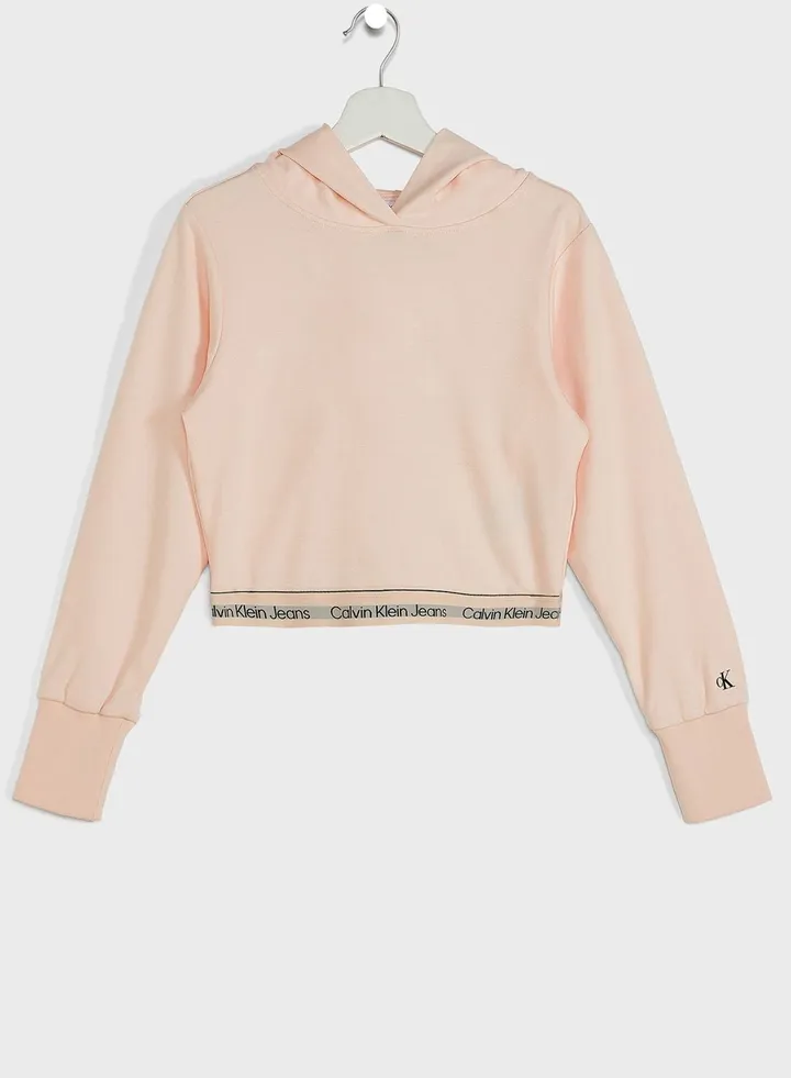 Youth Logo Cropped Hoodie