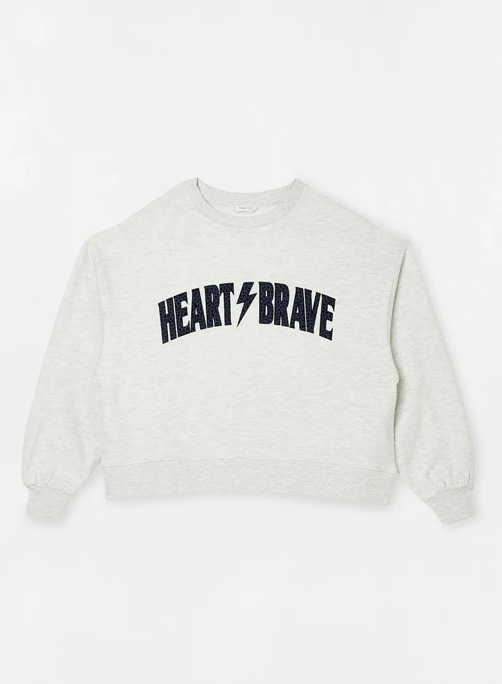 Girls Text Print Oversized Sweatshirt