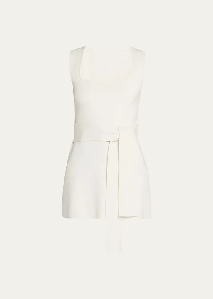 Florence Ribbed Tie-Front Tunic