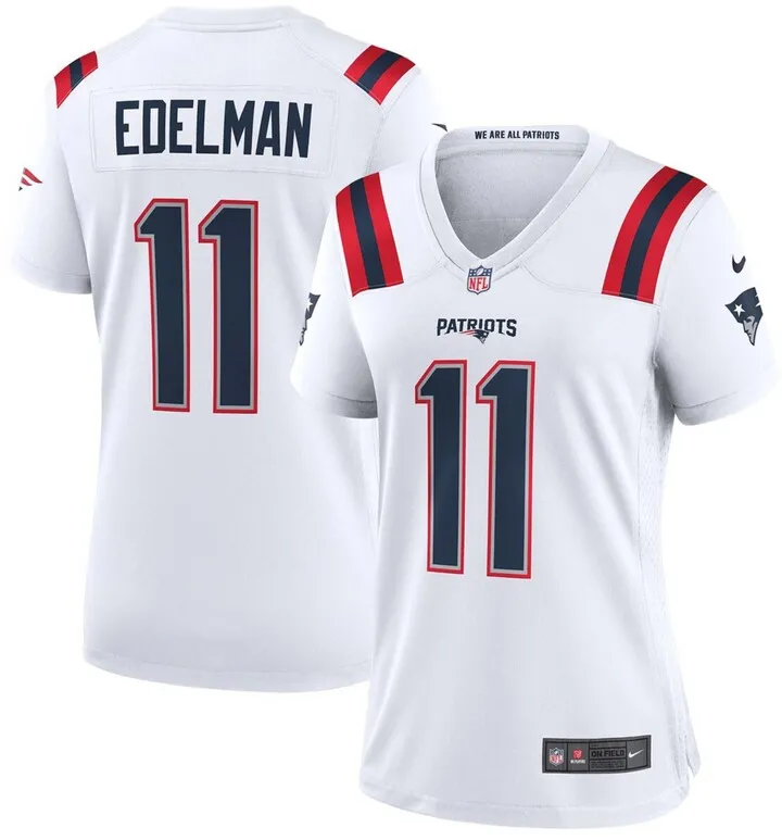 Women's Julian Edelman White New England Patriots Team Game Jersey