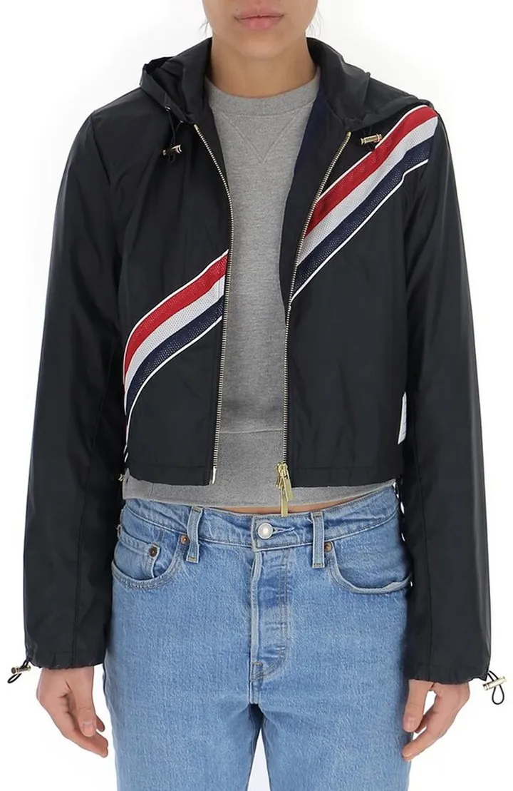 Thom Browne RWB Stripe Cropped Hooded Jacket