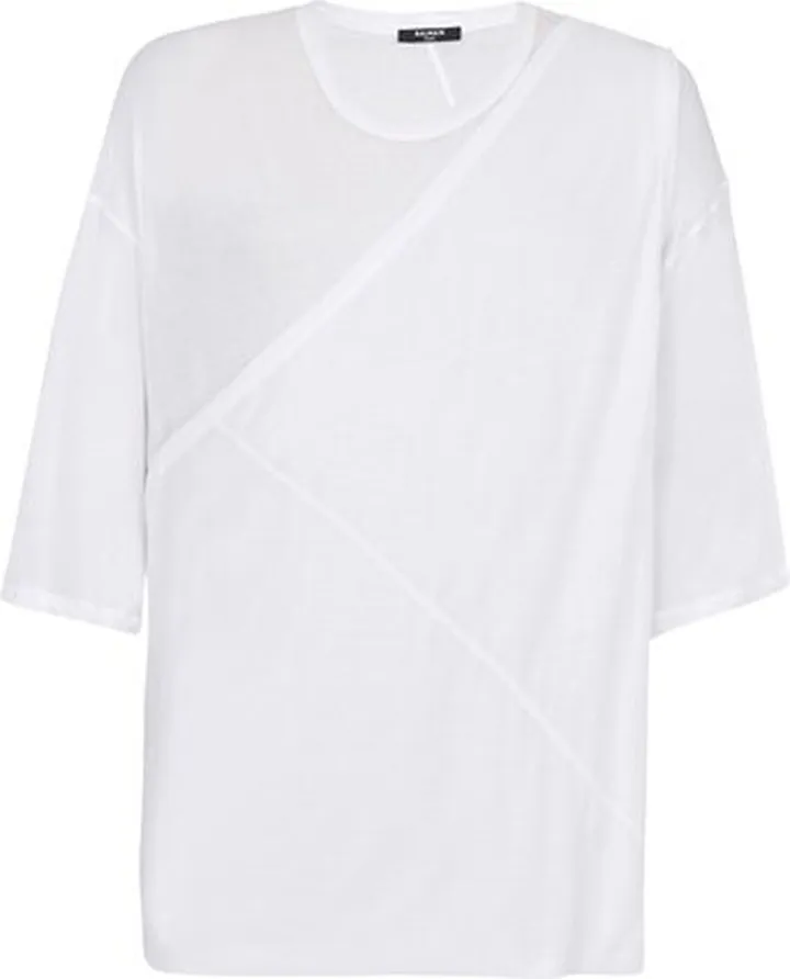 Longline double-thickness cotton T-shirt