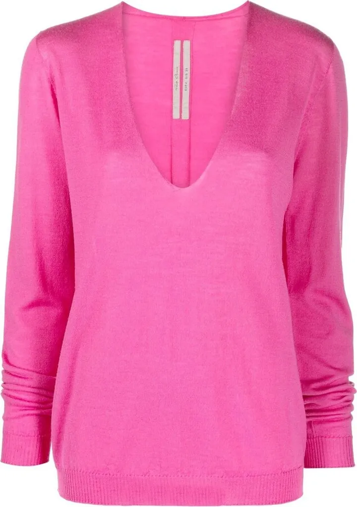V-neck fine knit jumper