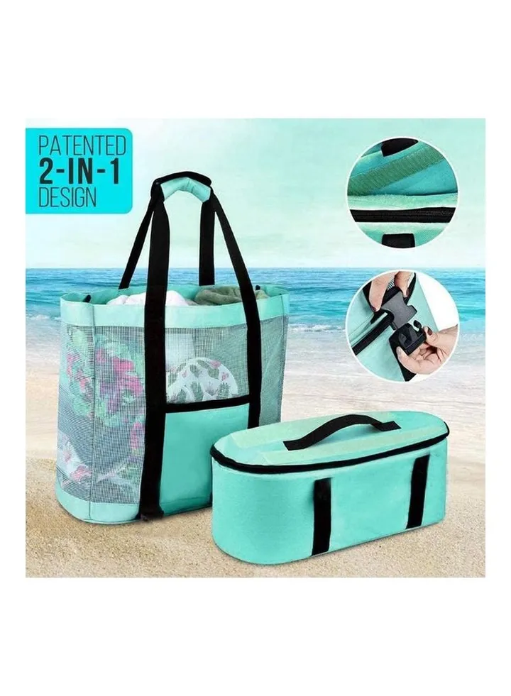 Beach Tote With Insulated Cooler Bag