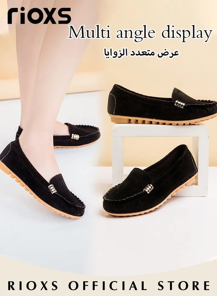 Women's Casual Loafers Slip On Breathable Flat Shoes Fashion Lightweight Outdoor Boat Sneakers