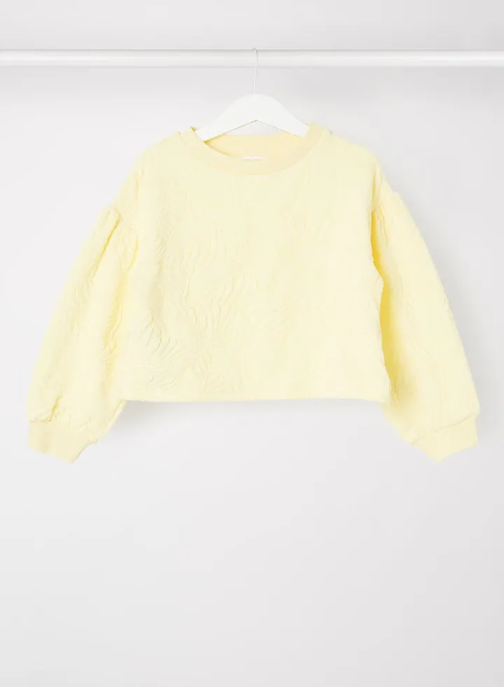 Kids/Teen Textured Sweatshirt Pastel Yellow