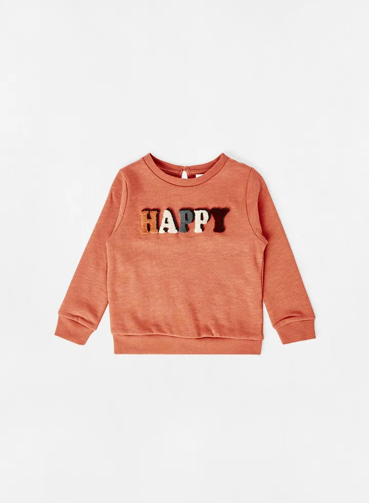 Baby/Kids Slogan Detail Sweatshirt Red